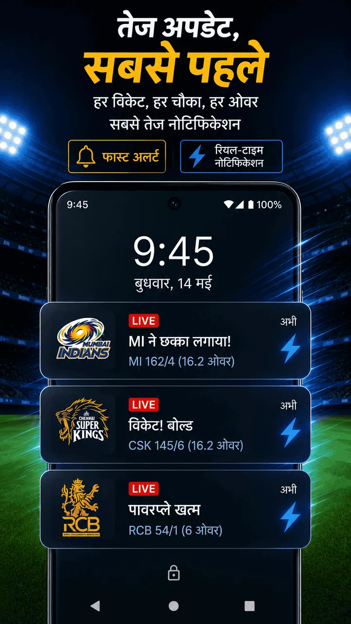 तेज़ क्रिकेट नोटिफिकेशन